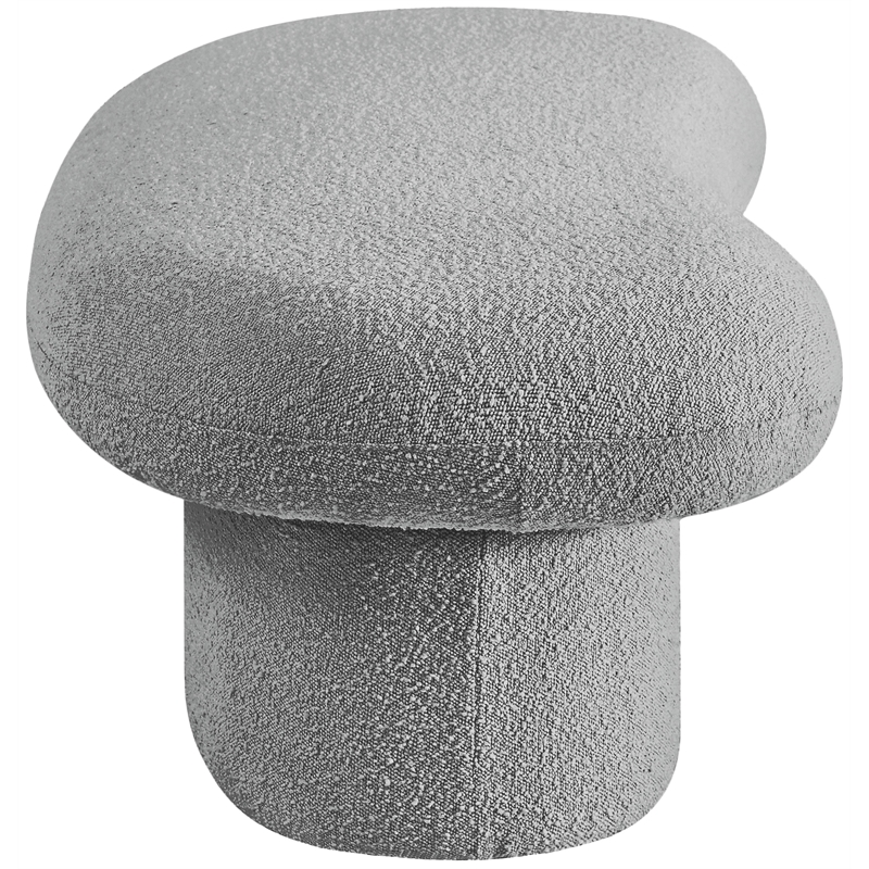 Meridian Furniture Luka Grey Boucle Fabric Bench