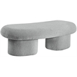 Meridian Furniture Luka Grey Boucle Fabric Bench
