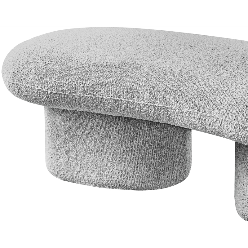 Meridian Furniture Luka Grey Boucle Fabric Bench