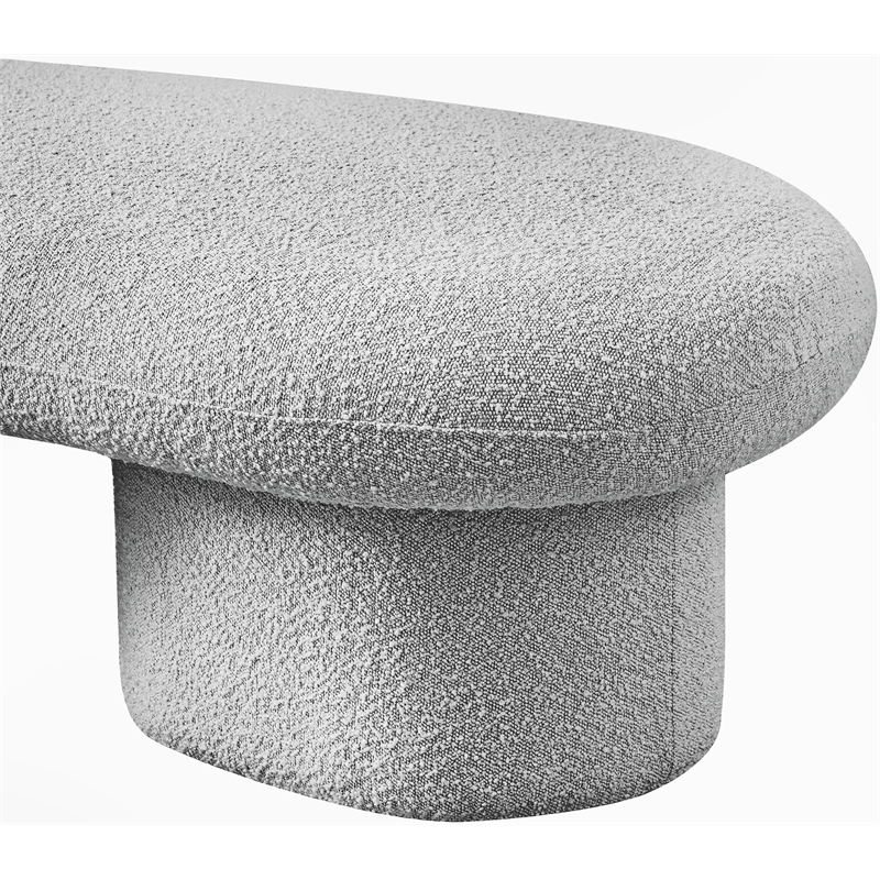 Meridian Furniture Luka Grey Boucle Fabric Bench