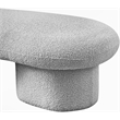 Meridian Furniture Luka Grey Boucle Fabric Bench