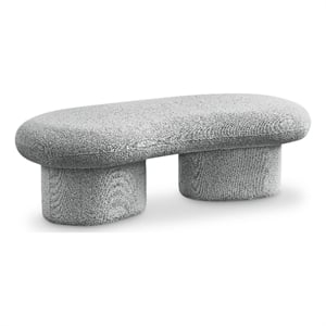 Meridian Furniture Luka Grey Boucle Fabric Bench