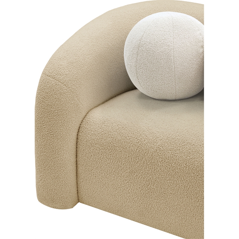Meridian Furniture Kali Beige Faux Shearling Teddy Fabric Chair