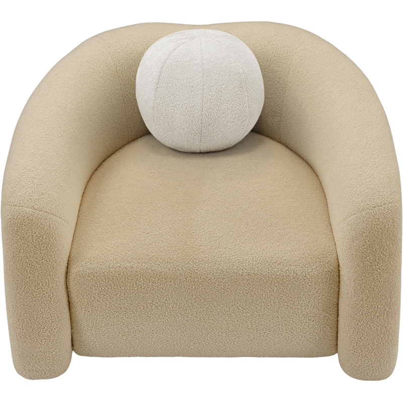 Meridian Furniture Kali Beige Faux Shearling Teddy Fabric Chair
