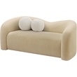 Meridian Furniture Kali Beige Faux Shearling Teddy Fabric Loveseat