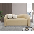 Meridian Furniture Kali Beige Faux Shearling Teddy Fabric Loveseat