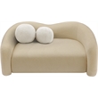 Meridian Furniture Kali Beige Faux Shearling Teddy Fabric Loveseat