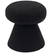 Meridian Furniture Drum Black Faux Shearling Teddy Fabric Ottoman/Stool