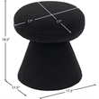 Meridian Furniture Drum Black Faux Shearling Teddy Fabric Ottoman/Stool