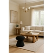 Meridian Furniture Drum Black Faux Shearling Teddy Fabric Ottoman/Stool
