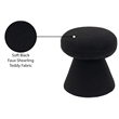 Meridian Furniture Drum Black Faux Shearling Teddy Fabric Ottoman/Stool