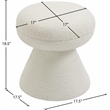 Meridian Furniture Drum Cream Faux Shearling Teddy Fabric Ottoman/Stool