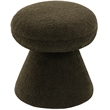 Meridian Furniture Drum Green Faux Shearling Teddy Fabric Ottoman/Stool