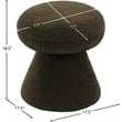 Meridian Furniture Drum Green Faux Shearling Teddy Fabric Ottoman/Stool