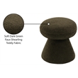 Meridian Furniture Drum Green Faux Shearling Teddy Fabric Ottoman/Stool