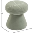 Meridian Furniture Drum Mint Faux Shearling Teddy Fabric Ottoman/Stool