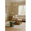 Meridian Furniture Drum Mint Faux Shearling Teddy Fabric Ottoman/Stool