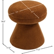 Meridian Furniture Drum Saddle Faux Shearling Teddy Fabric Ottoman/Stool