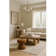 Meridian Furniture Drum Saddle Faux Shearling Teddy Fabric Ottoman/Stool