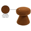 Meridian Furniture Drum Saddle Faux Shearling Teddy Fabric Ottoman/Stool