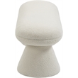 Meridian Furniture Drum Beige Faux Shearling Teddy Fabric Bench