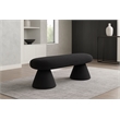 Meridian Furniture Drum Black Faux Shearling Teddy Fabric Bench