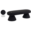 Meridian Furniture Drum Black Faux Shearling Teddy Fabric Bench