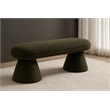 Meridian Furniture Drum Green Faux Shearling Teddy Fabric Bench