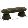 Meridian Furniture Drum Green Faux Shearling Teddy Fabric Bench
