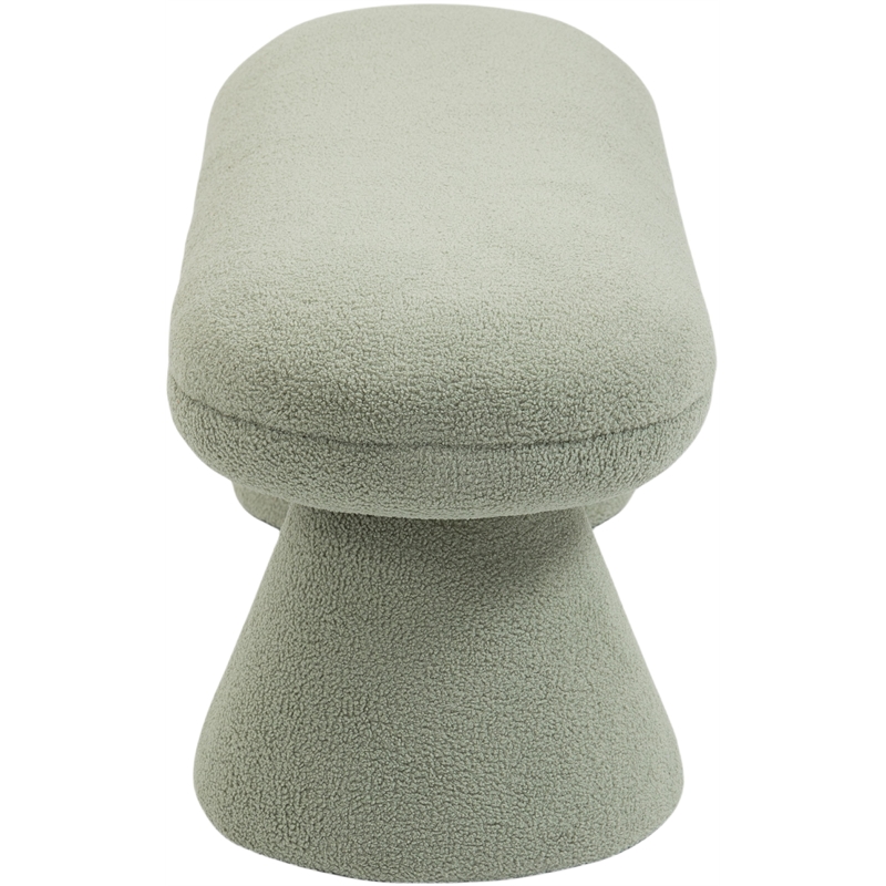 Meridian Furniture Drum Mint Faux Shearling Teddy Fabric Bench