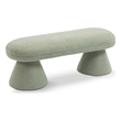 Meridian Furniture Drum Mint Faux Shearling Teddy Fabric Bench