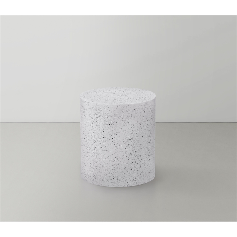 Meridian Furniture Terrazzo White End Table
