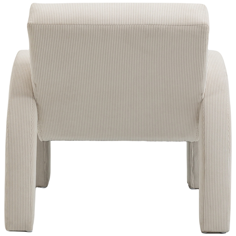 Meridian Furniture Corduroy Cream Corduroy Fabric Accent Chair