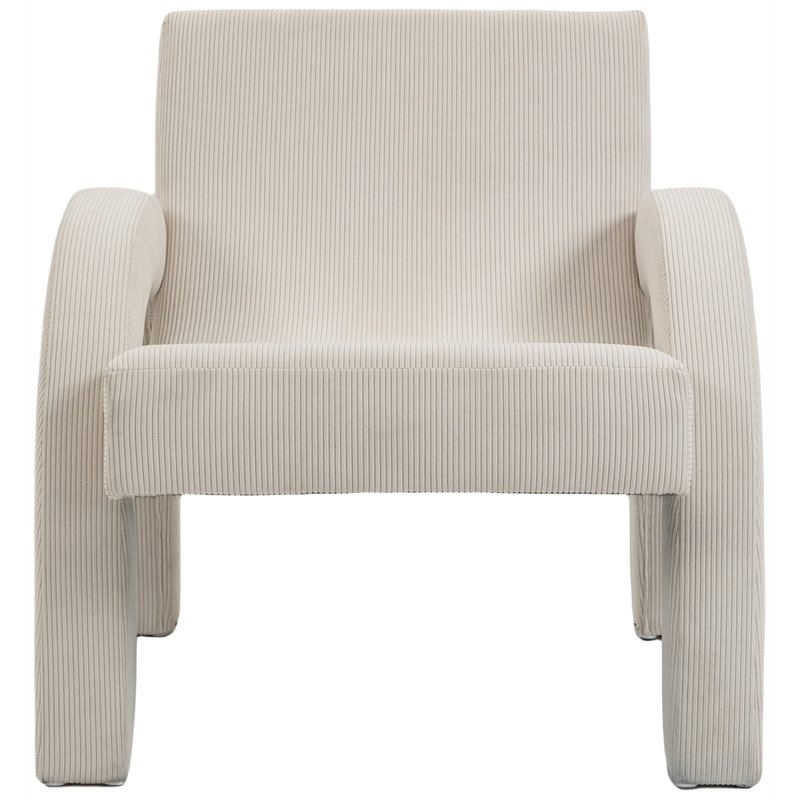 Meridian Furniture Corduroy Cream Corduroy Fabric Accent Chair