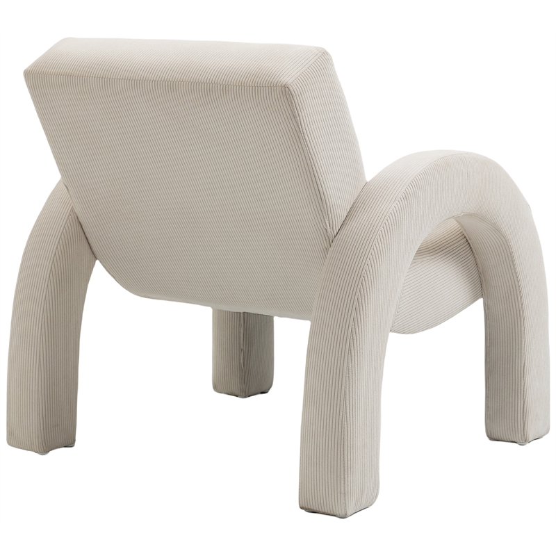 Meridian Furniture Corduroy Cream Corduroy Fabric Accent Chair