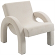 Meridian Furniture Corduroy Cream Corduroy Fabric Accent Chair