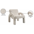 Meridian Furniture Corduroy Cream Corduroy Fabric Accent Chair