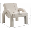 Meridian Furniture Corduroy Cream Corduroy Fabric Accent Chair
