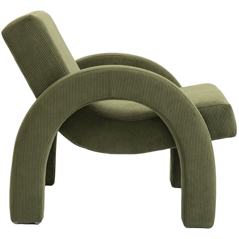 Meridian Furniture Corduroy Green Corduroy Fabric Accent Chair