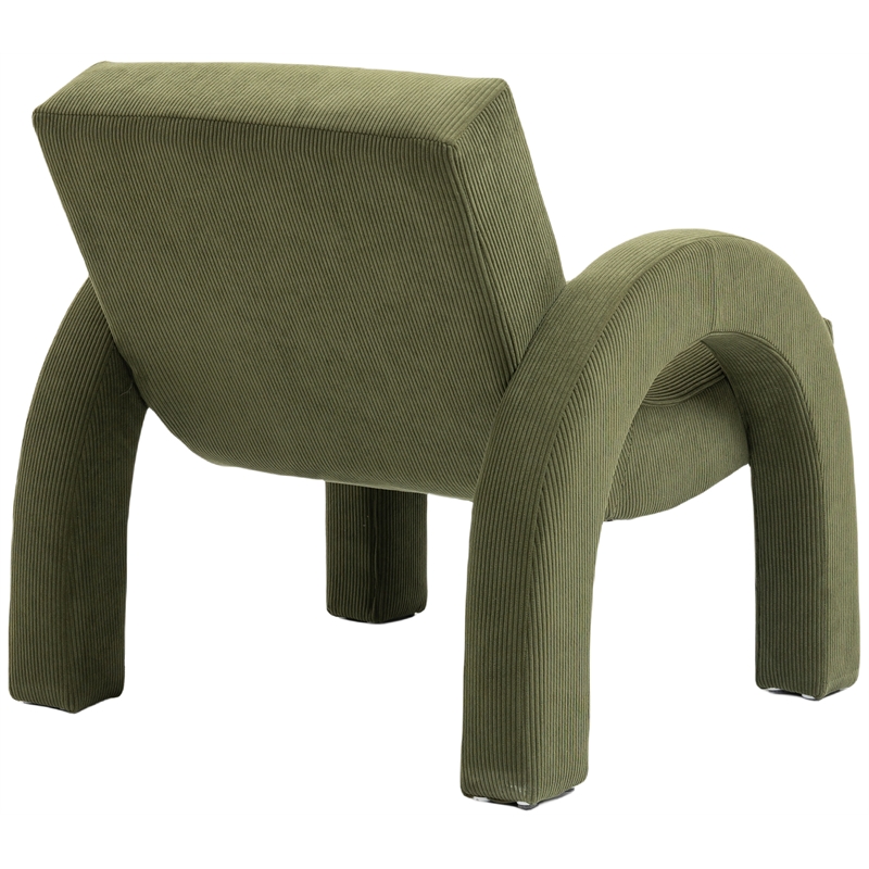 Meridian Furniture Corduroy Green Corduroy Fabric Accent Chair