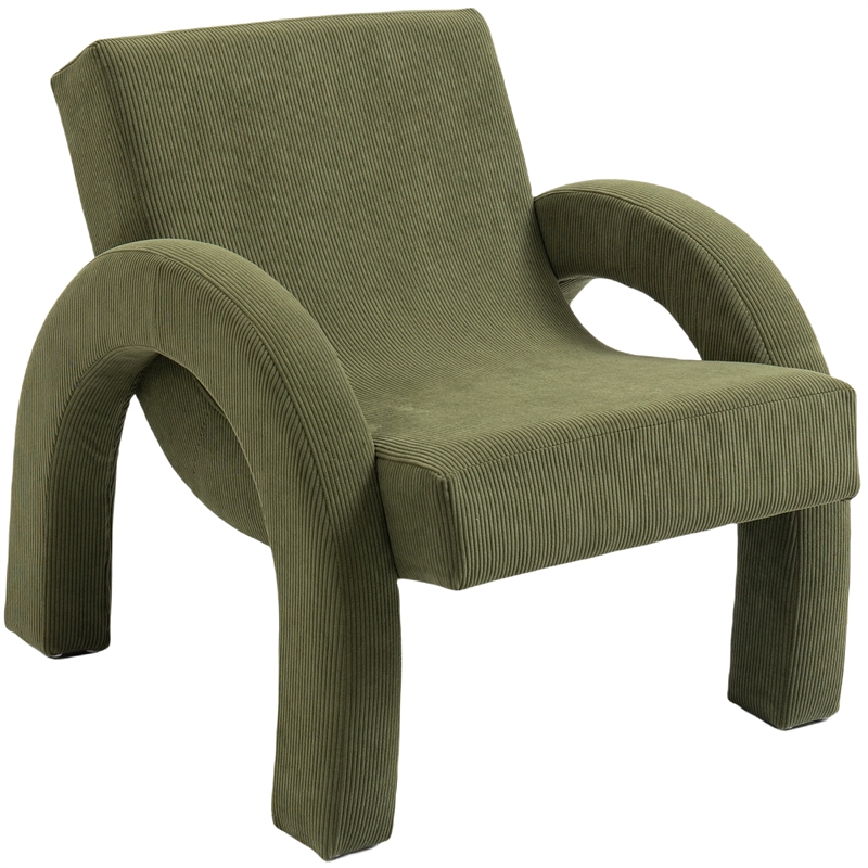 Meridian Furniture Corduroy Green Corduroy Fabric Accent Chair