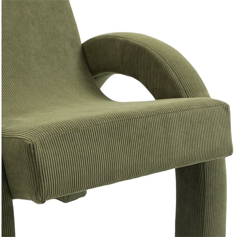 Meridian Furniture Corduroy Green Corduroy Fabric Accent Chair