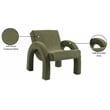 Meridian Furniture Corduroy Green Corduroy Fabric Accent Chair