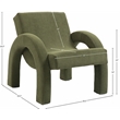 Meridian Furniture Corduroy Green Corduroy Fabric Accent Chair