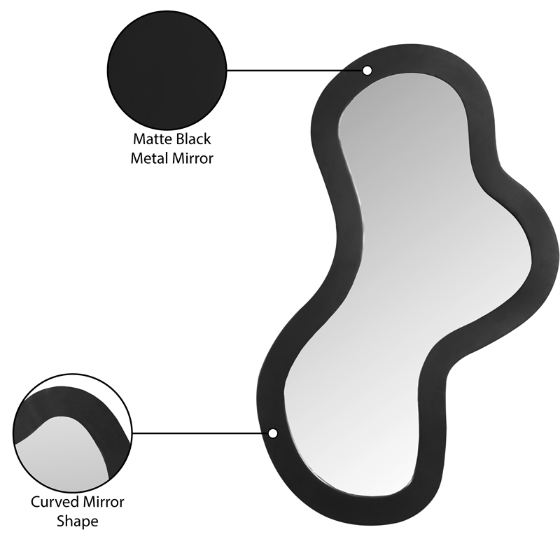 meridian furniture oblique black mirror