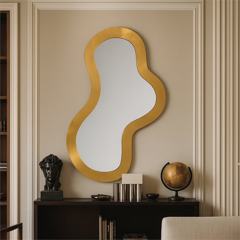 Meridian Furniture Oblique Gold Mirror