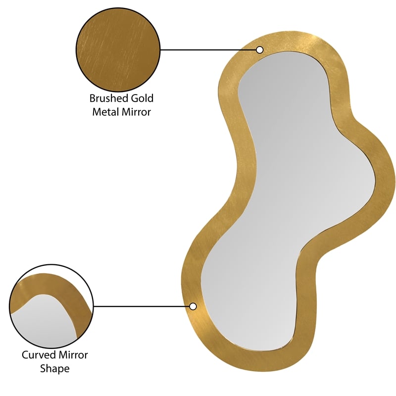 Meridian Furniture Oblique Gold Mirror