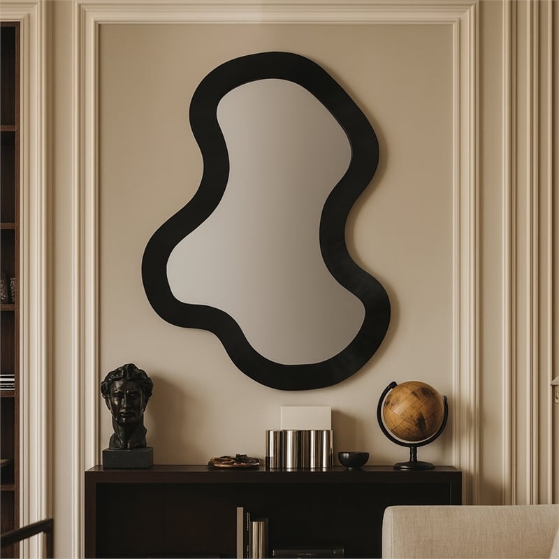 Meridian Furniture Oblique Black Mirror