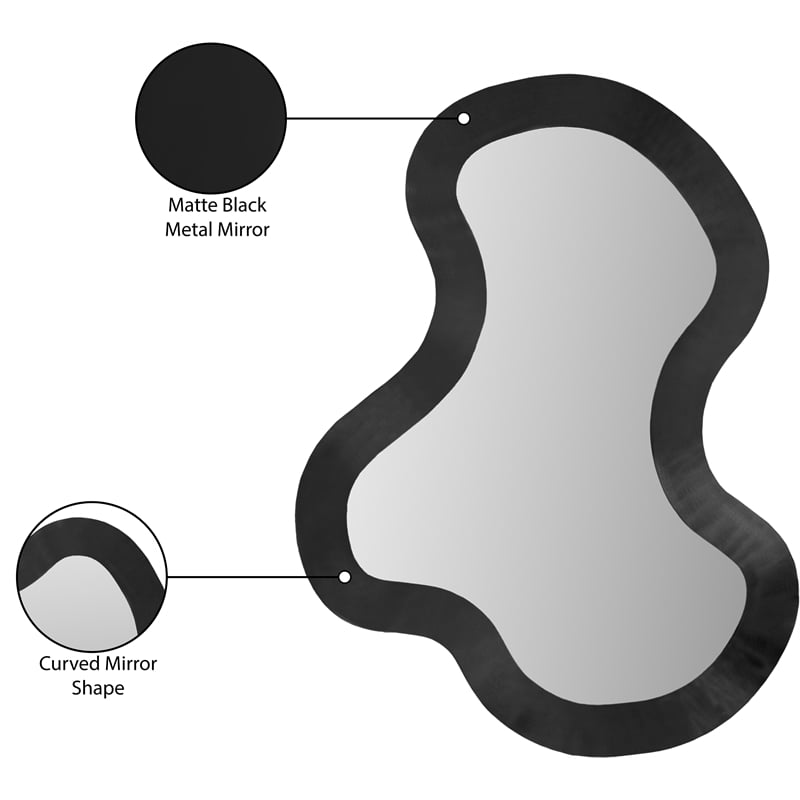 Meridian Furniture Oblique Black Mirror