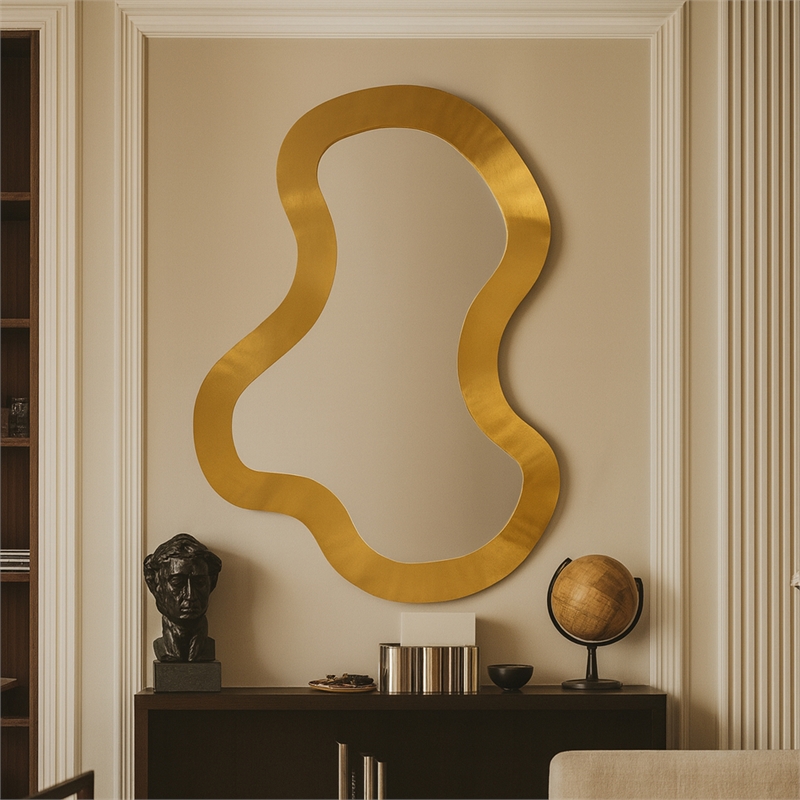 Meridian Furniture Oblique Gold Mirror